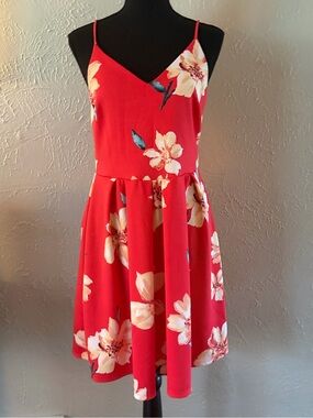 🌺Soprano Coral Floral Spaghetti Strap Dress 🌺 ~Large
